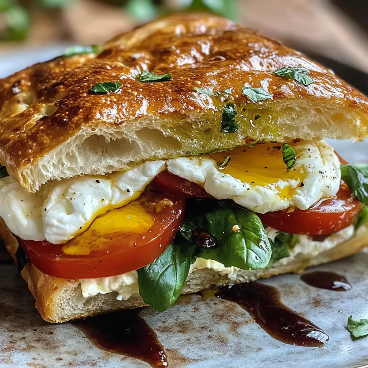 Burrata Italian Focaccia Sandwich
