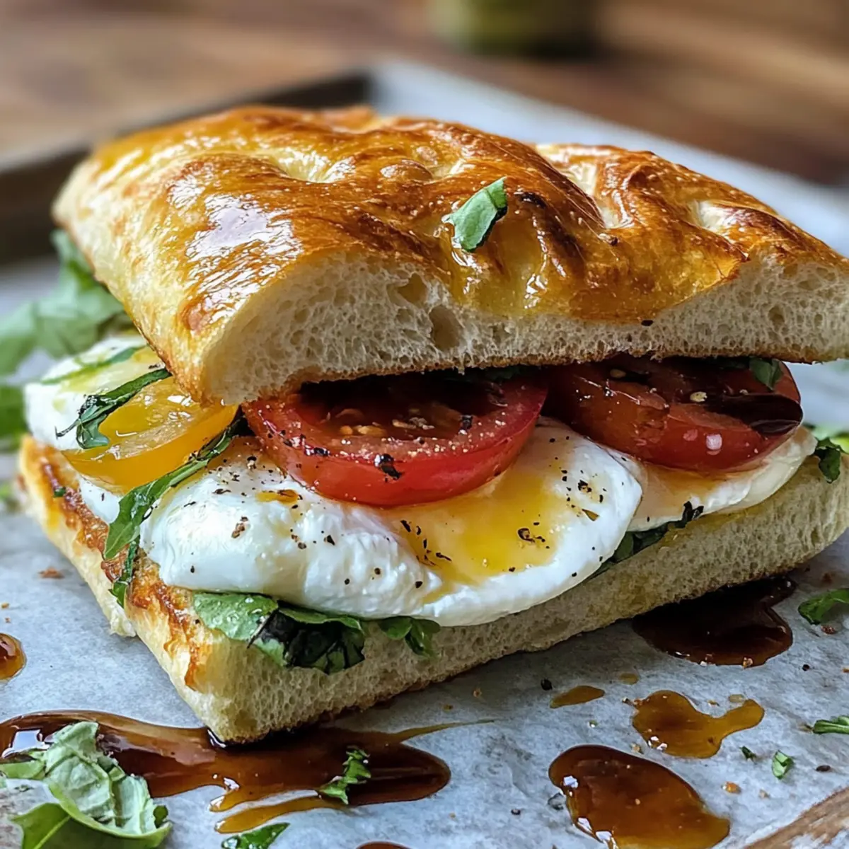 Burrata Italian Focaccia Sandwich