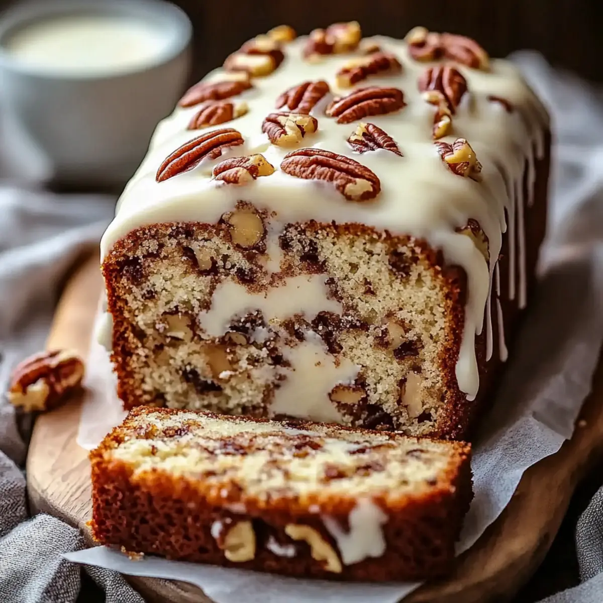 Butter Pecan Cake Loaf with Cream Cheese Icing