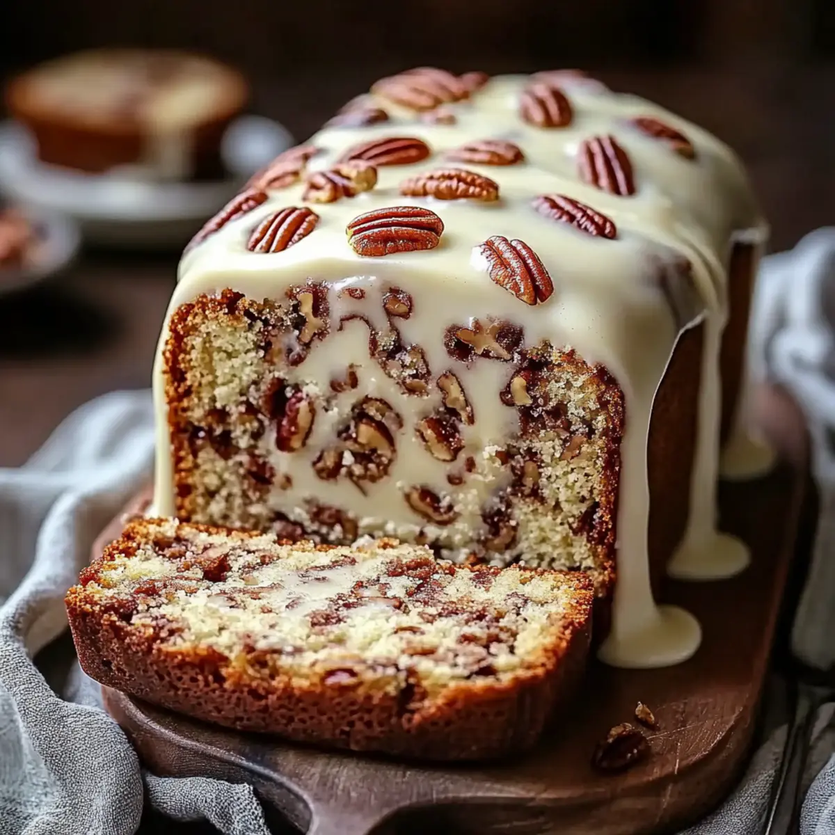 Butter Pecan Cake Loaf with Cream Cheese Icing