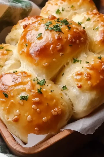 Cheesy Garlic Dinner Rolls