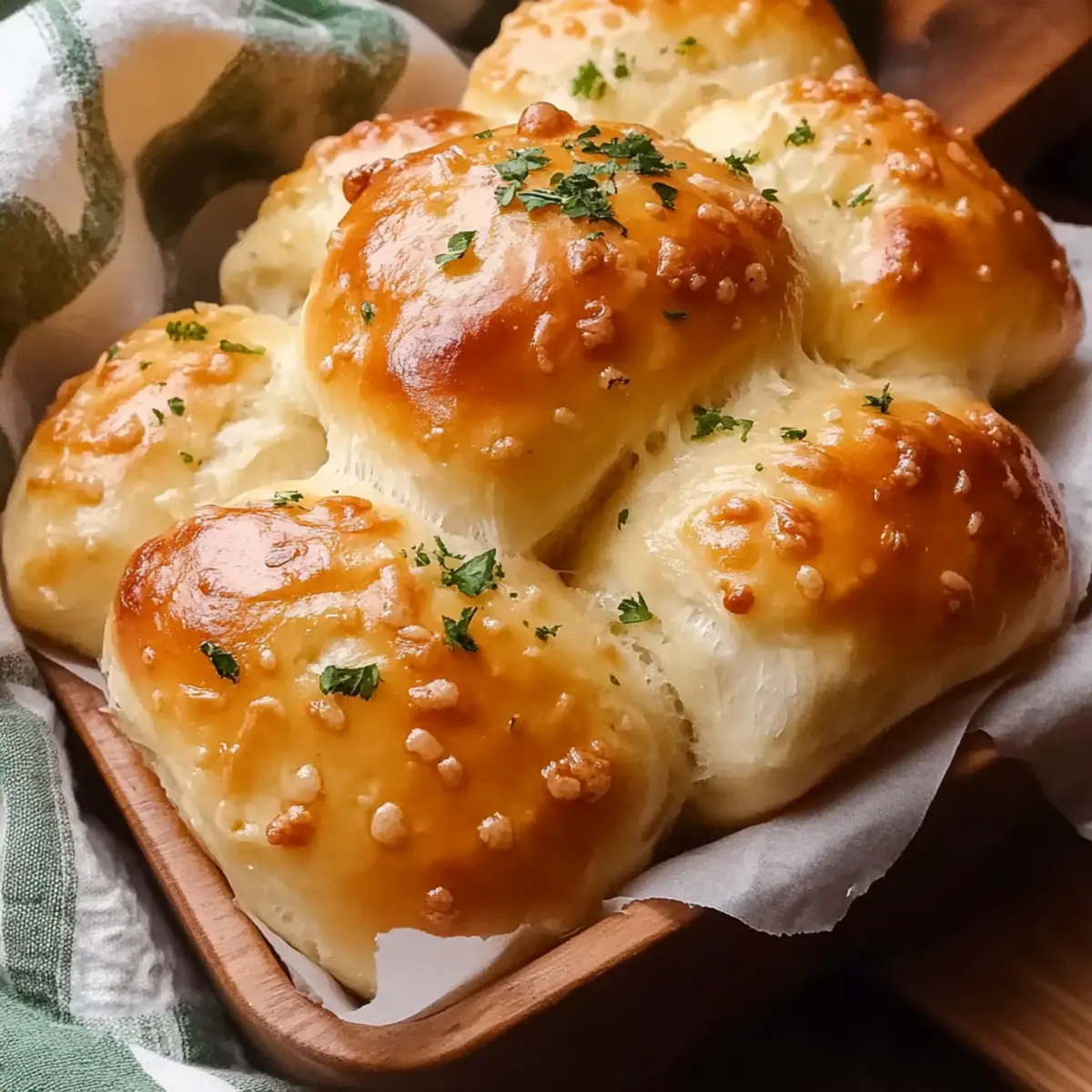 Cheesy Garlic Dinner Rolls