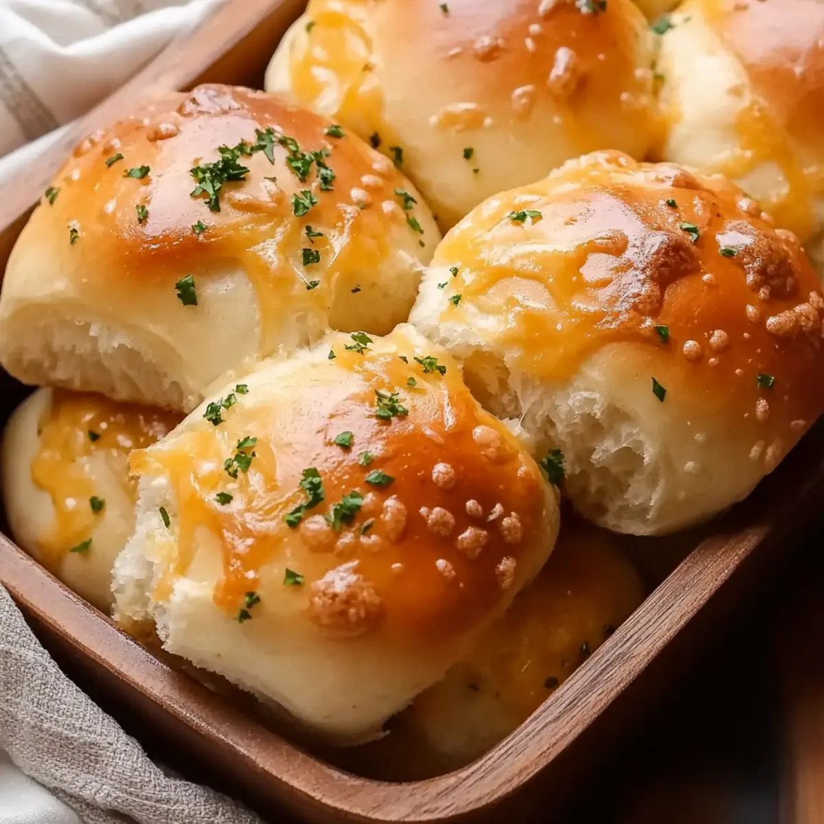 Cheesy Garlic Dinner Rolls