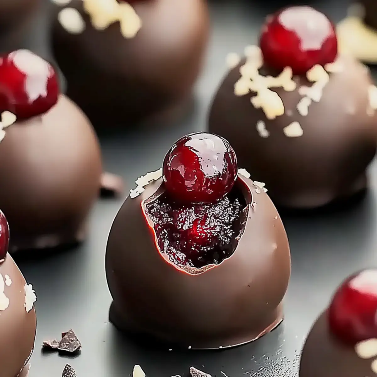 Chocolate Cherry Cheesecake Truffles