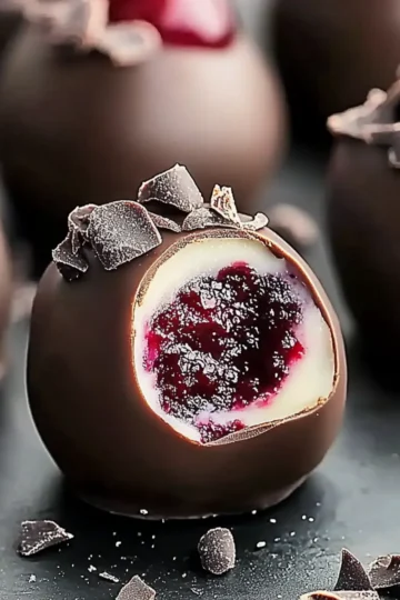 Chocolate Cherry Cheesecake Truffles