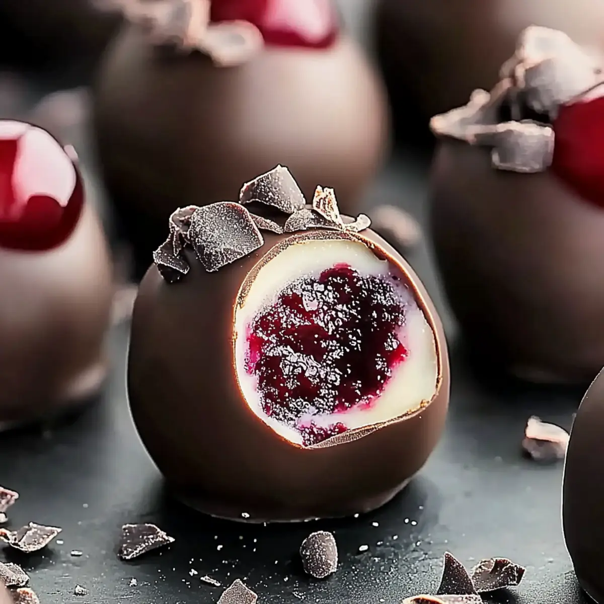 Chocolate Cherry Cheesecake Truffles