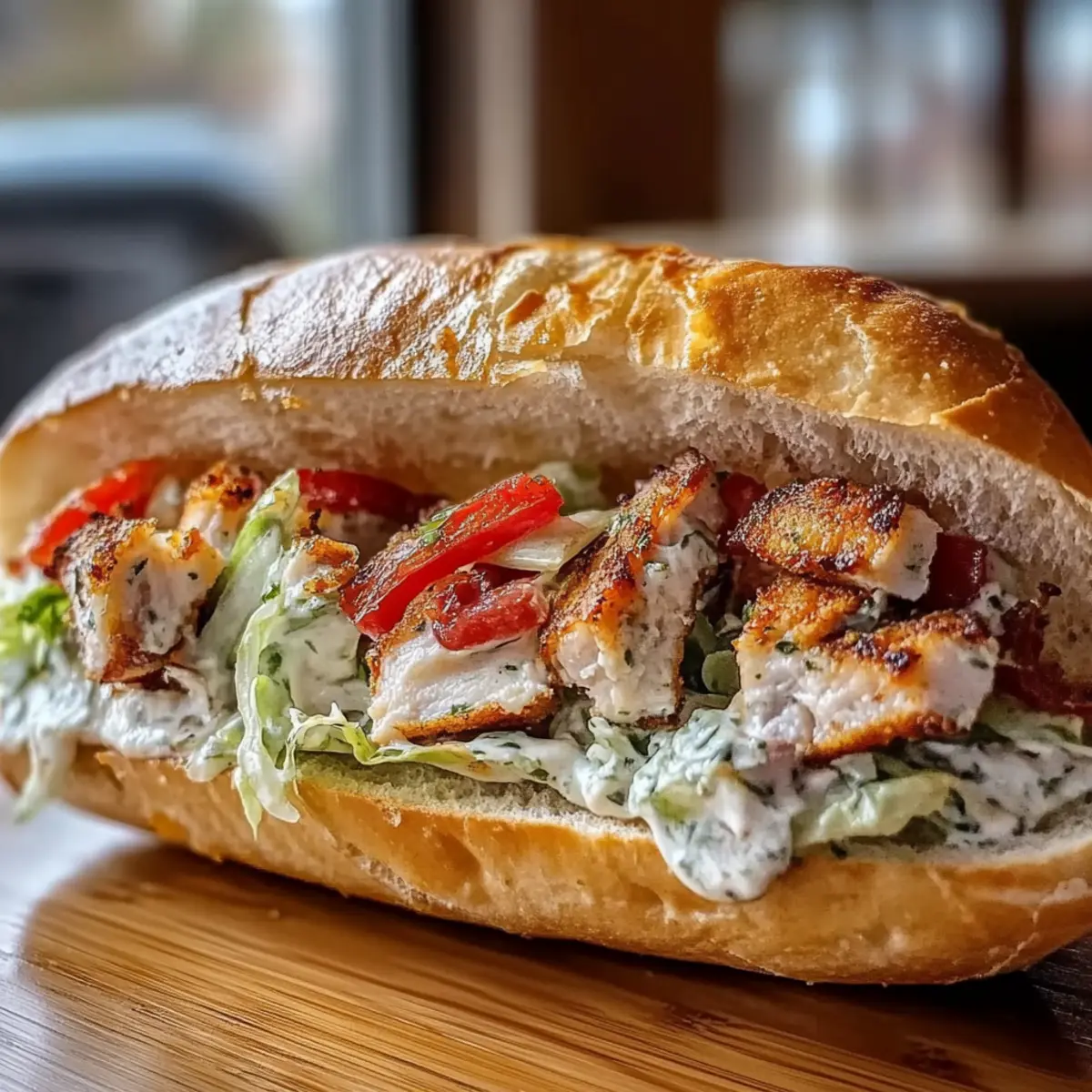 Chopped Chicken Bacon Ranch Sandwich