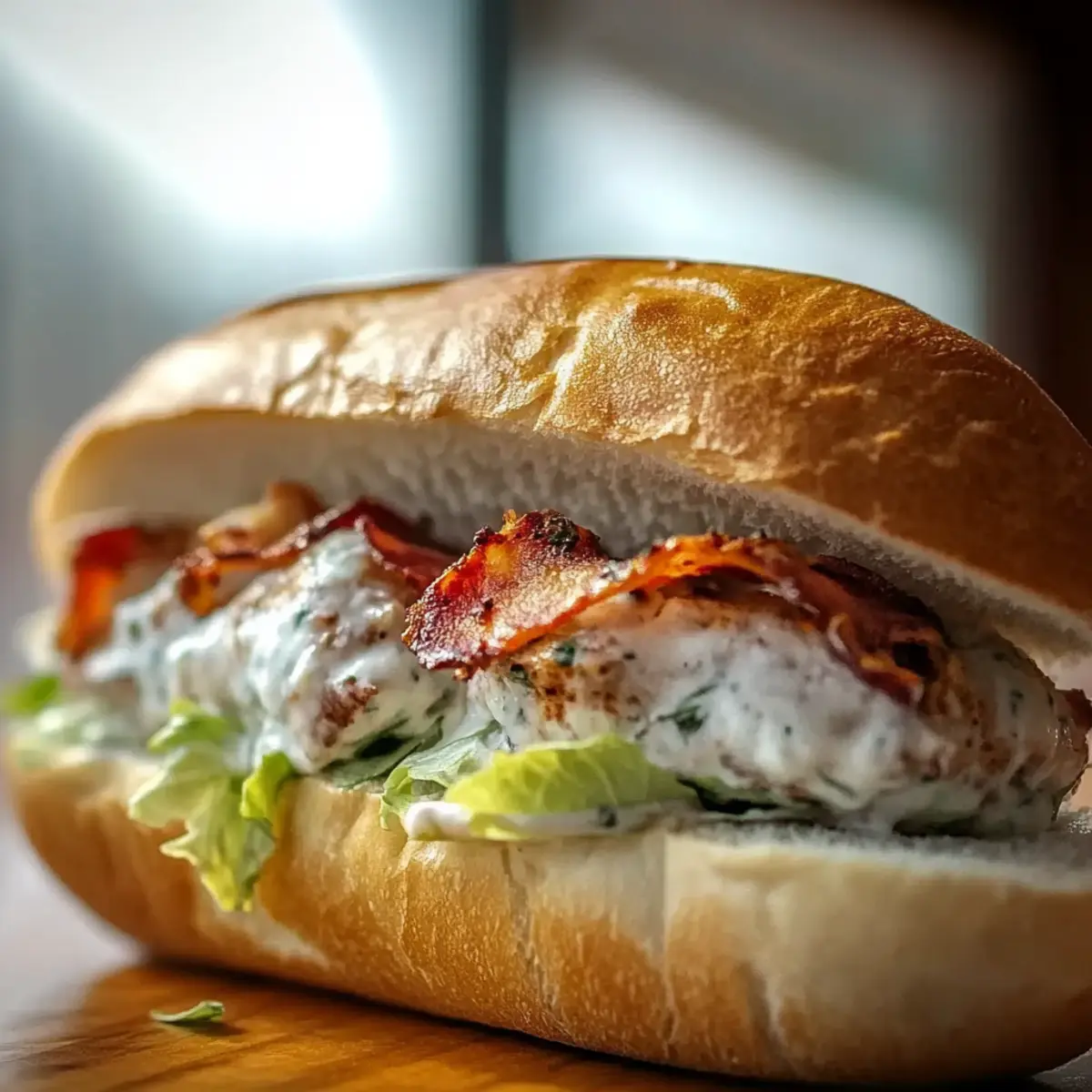 Chopped Chicken Bacon Ranch Sandwich