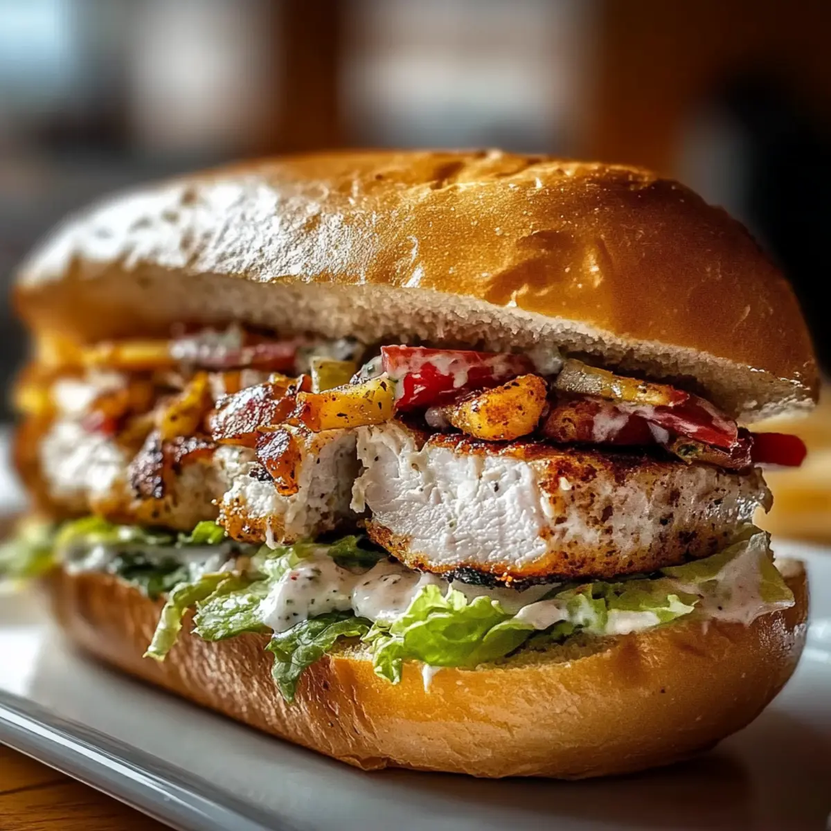 Chopped Chicken Bacon Ranch Sandwich