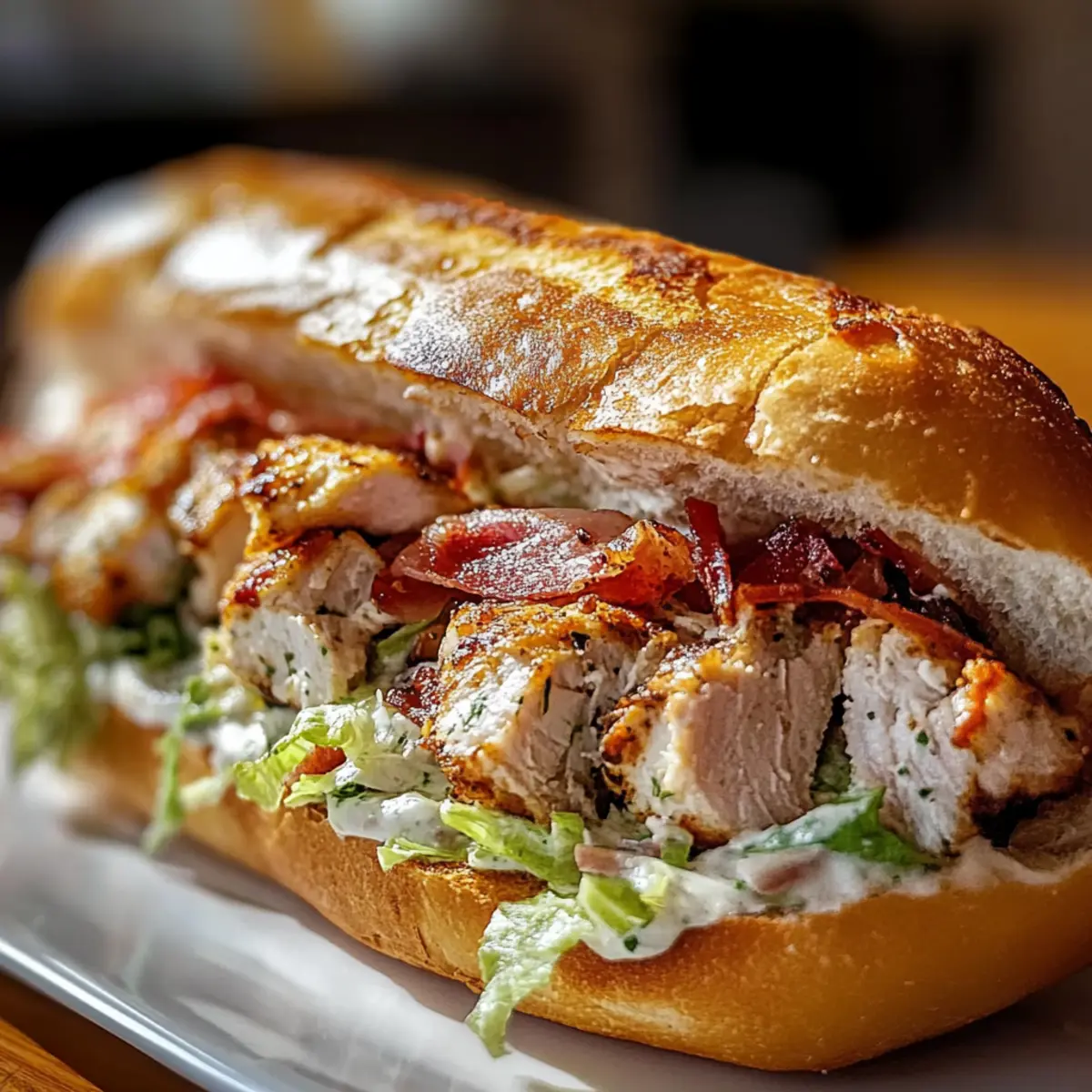 Chopped Chicken Bacon Ranch Sandwich