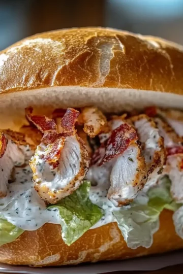 Chopped Chicken Bacon Ranch Sandwich