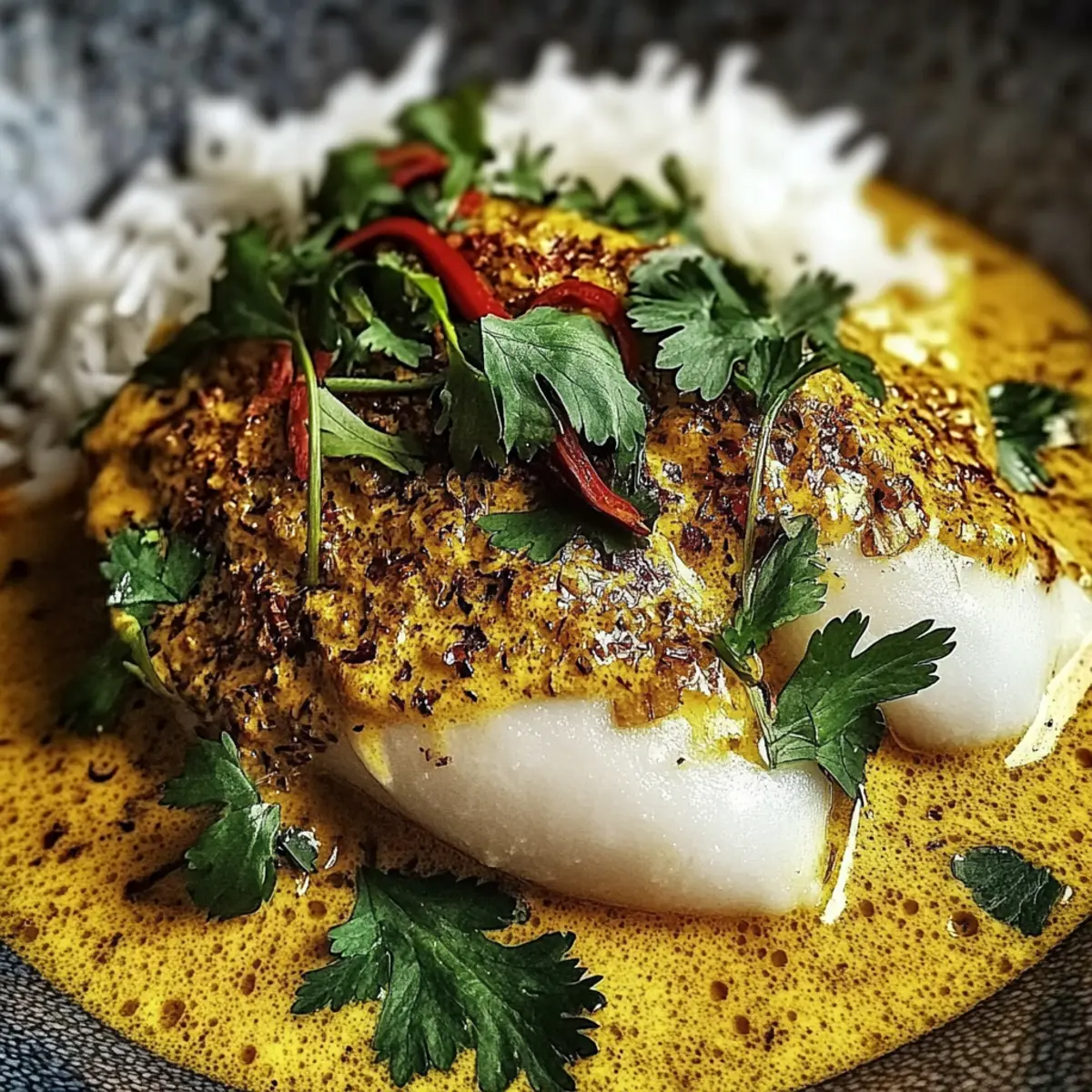 Coconut Lime Fish Curry with Jasmine Rice