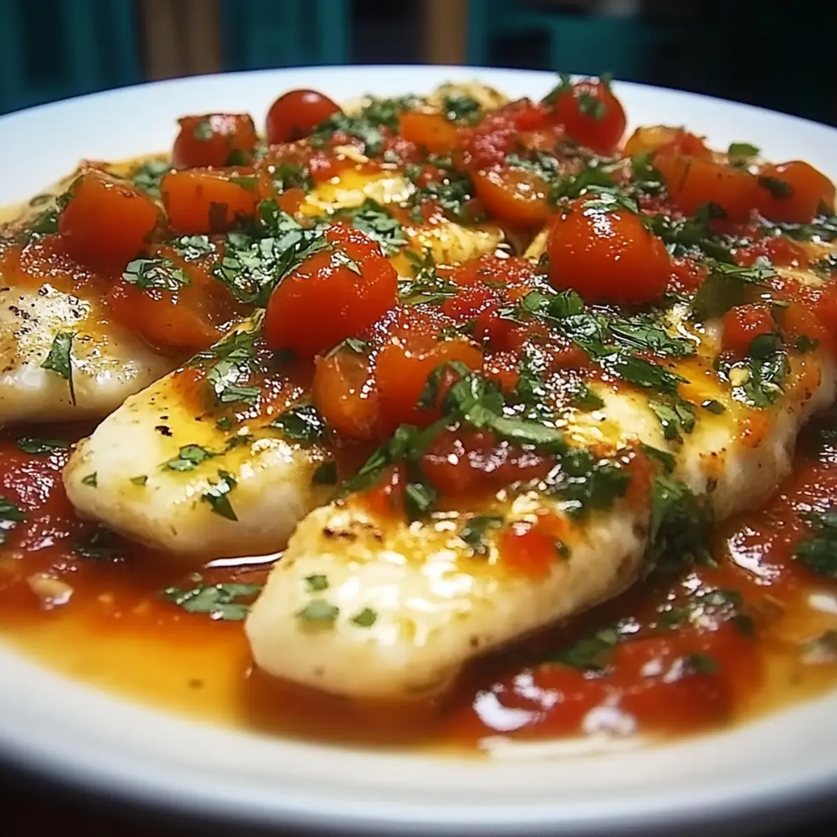 Cod Fillets with Cherry Tomato Sauce