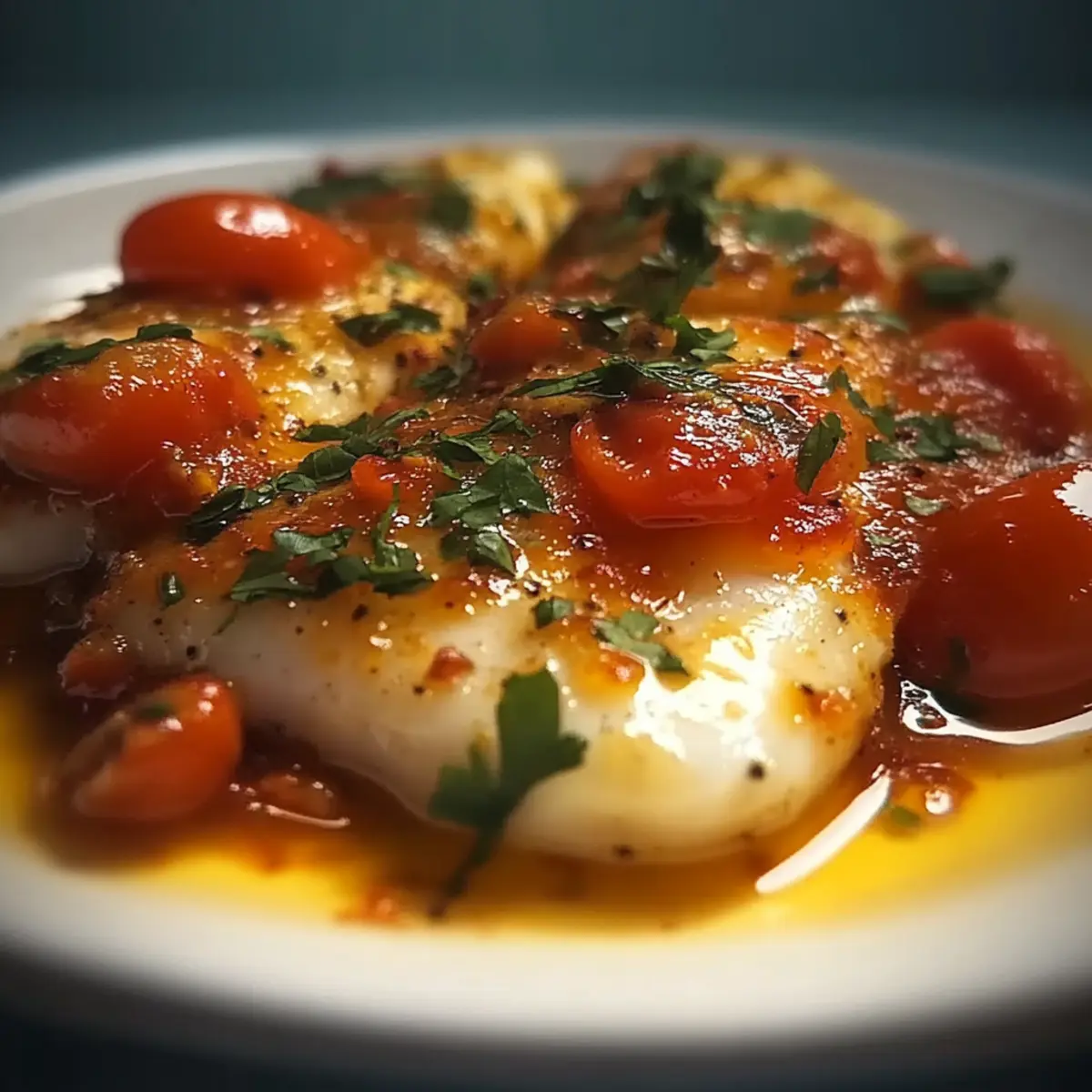 Cod Fillets with Cherry Tomato Sauce