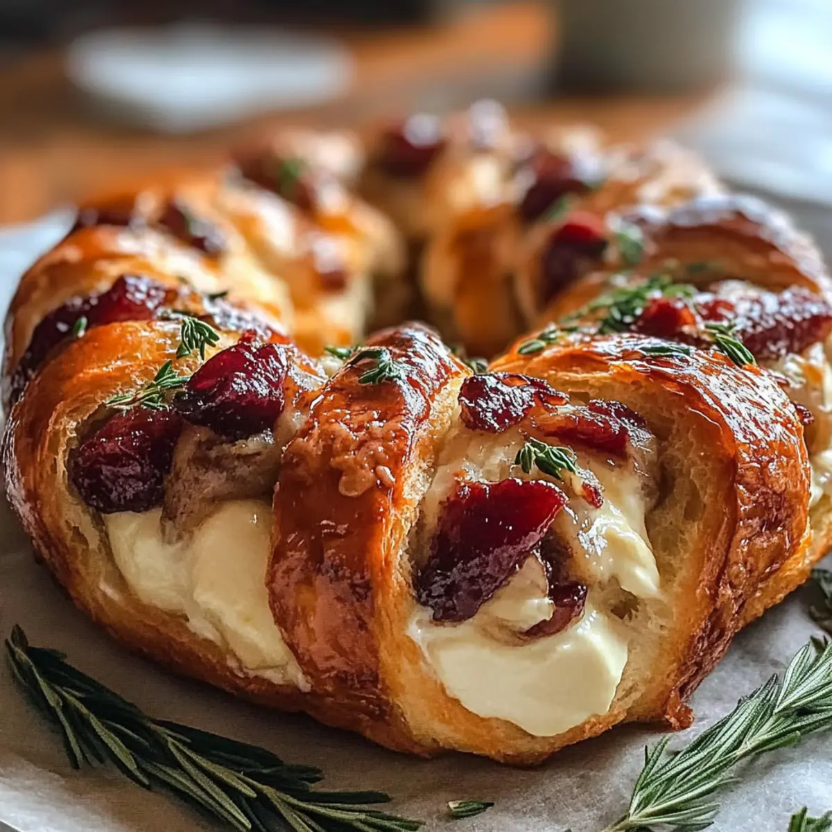 Cranberry Brie Crescent Ring
