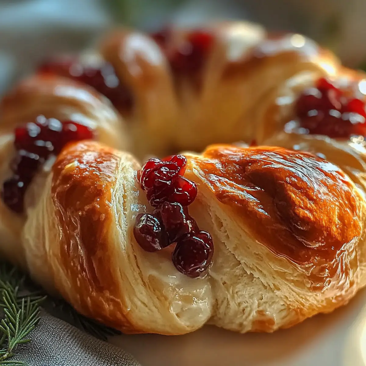 Cranberry Brie Crescent Ring