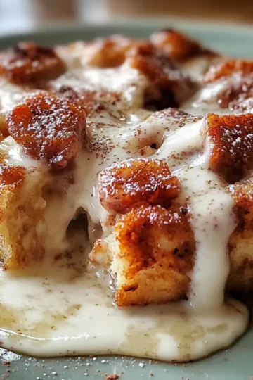 Creamy Eggnog Donut Bread Pudding
