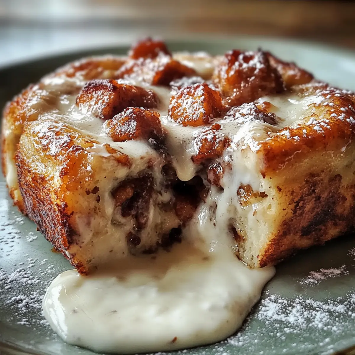 Creamy Eggnog Donut Bread Pudding