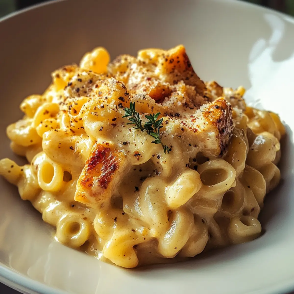 Creamy Honey Pepper Chicken Mac and Cheese