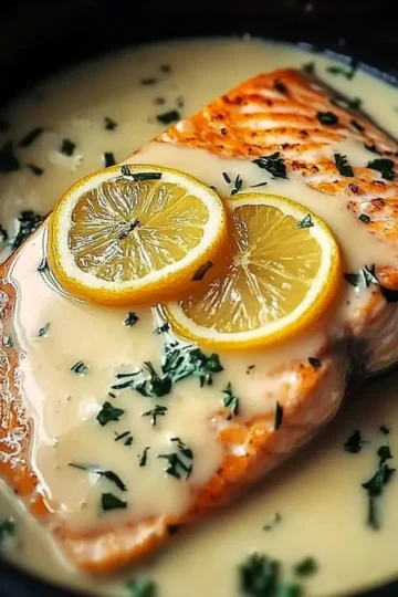 Creamy Lemon Garlic Salmon Piccata