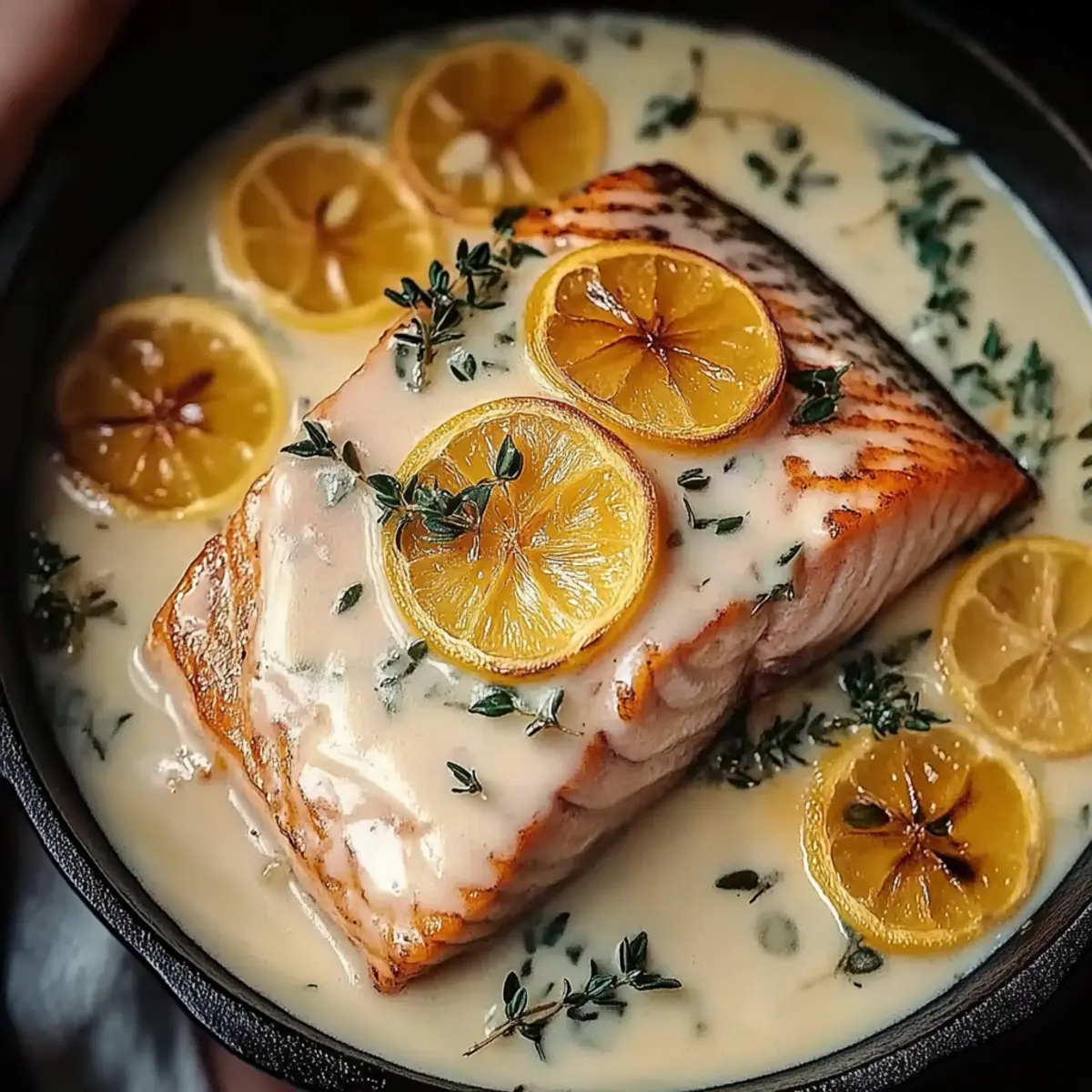Creamy Lemon Garlic Salmon Piccata