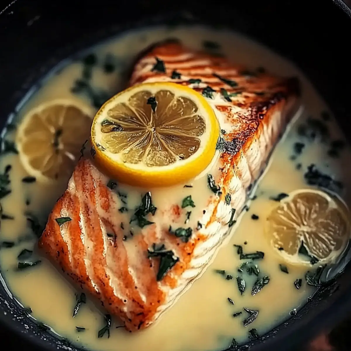 Creamy Lemon Garlic Salmon Piccata