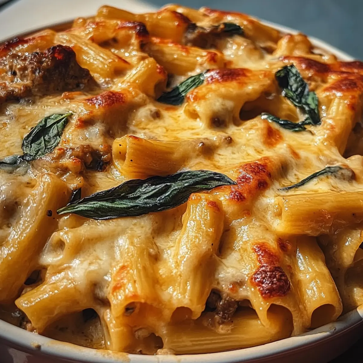 Creamy Pesto Chicken Pasta Bake