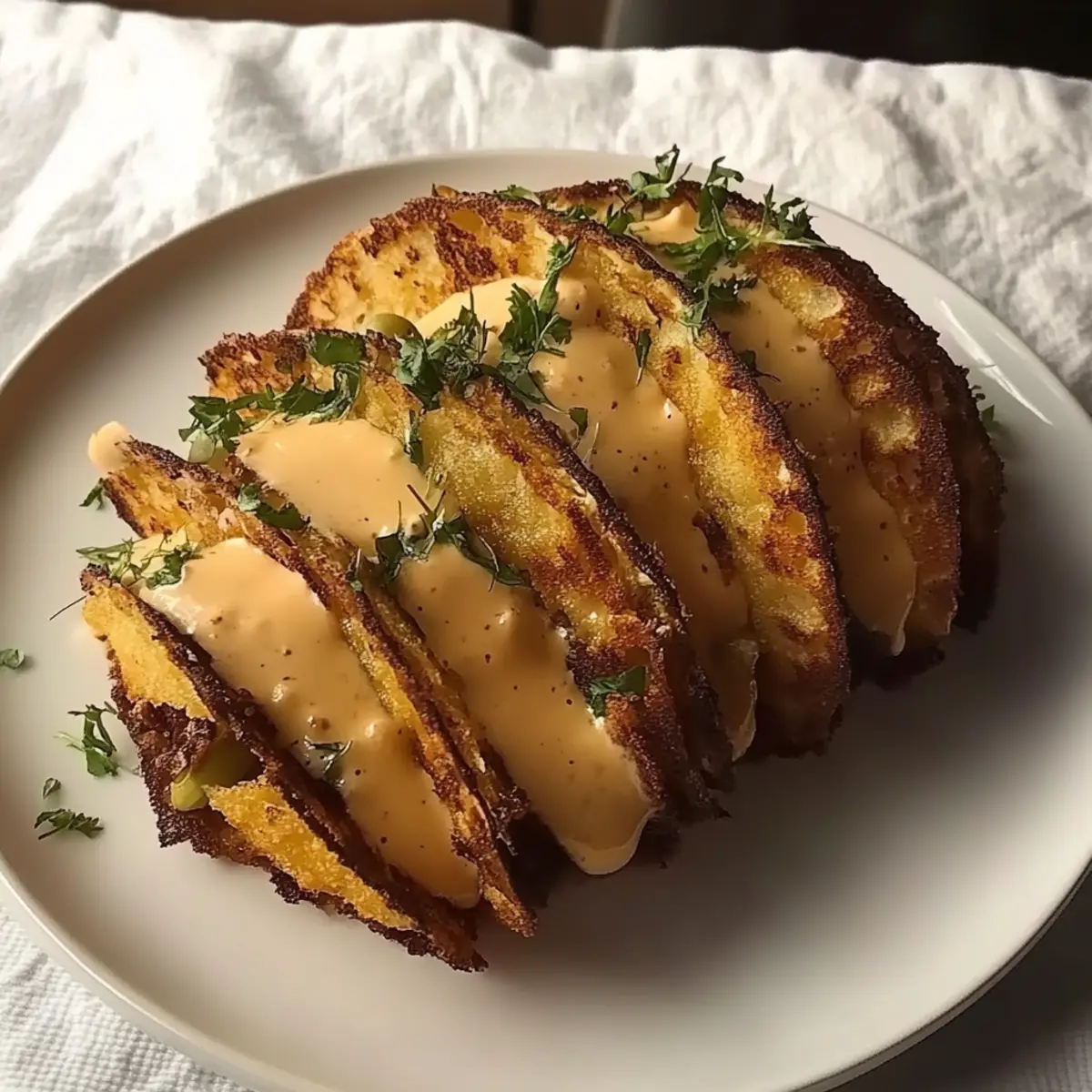 Crispy Chicken Alfredo Tacos