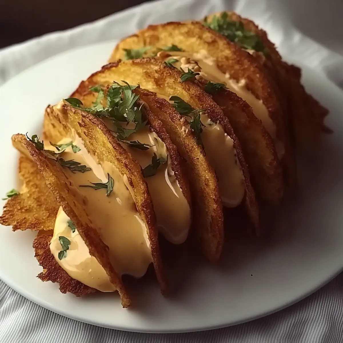 Crispy Chicken Alfredo Tacos