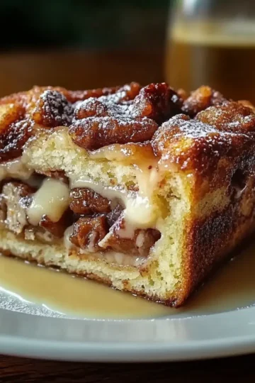 Festive Cinnamon Swirl Eggnog Bread Pudding