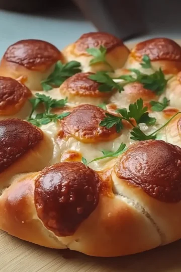 Flower Buns with Cheese and Sausage