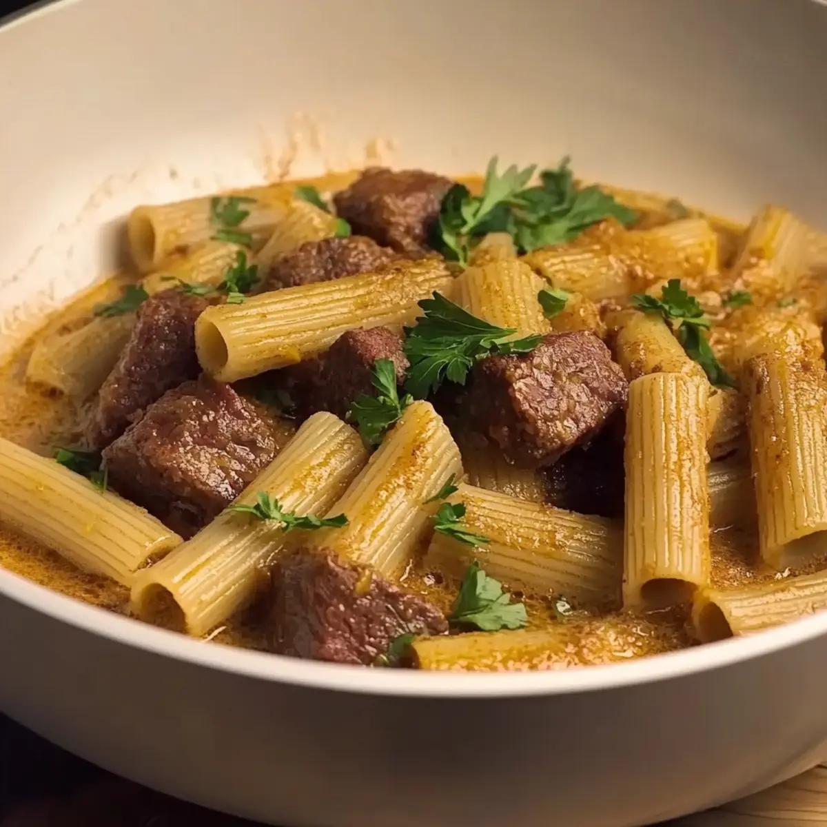 Garlic Butter Steak Rigatoni
