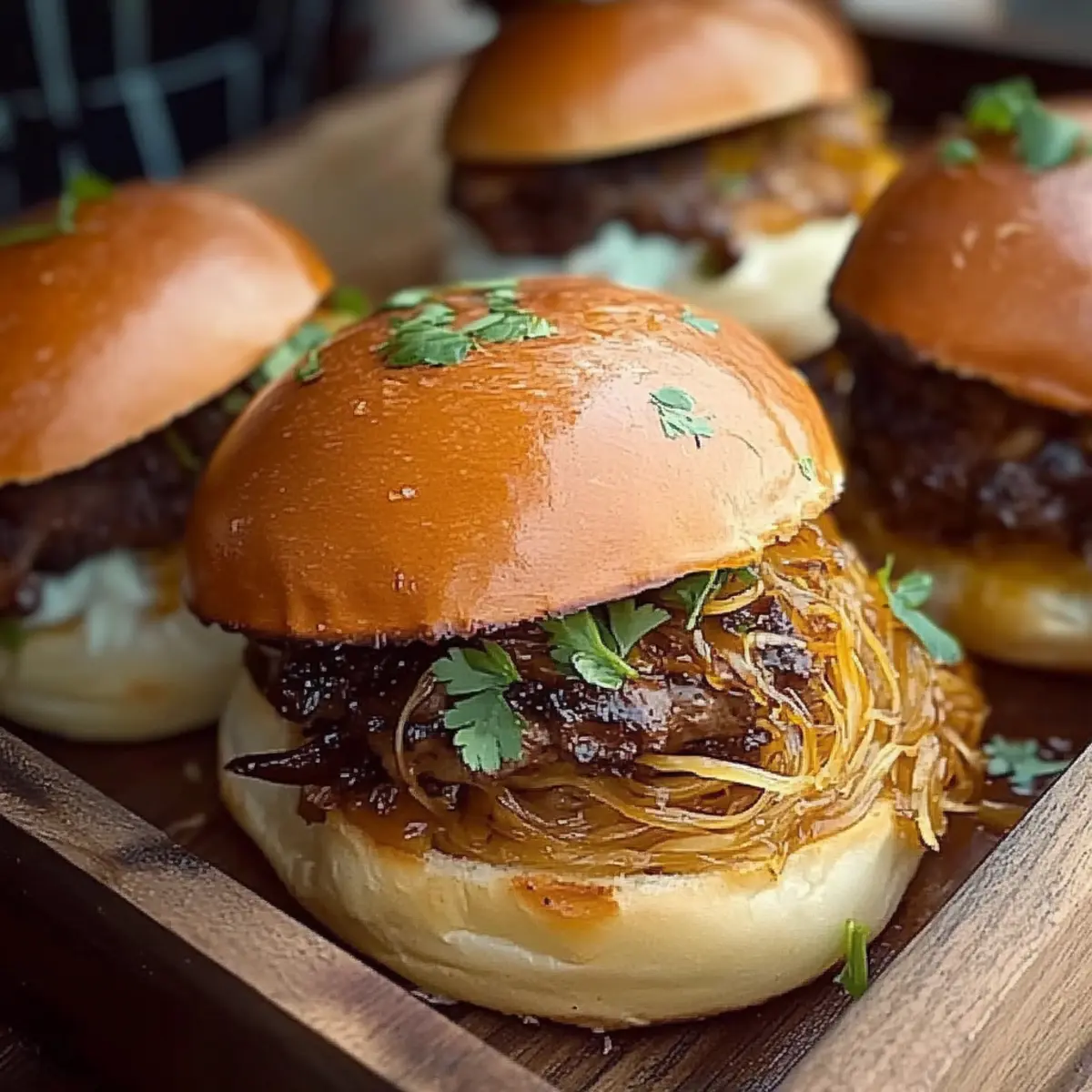 Garlic Pulled Beef Sliders