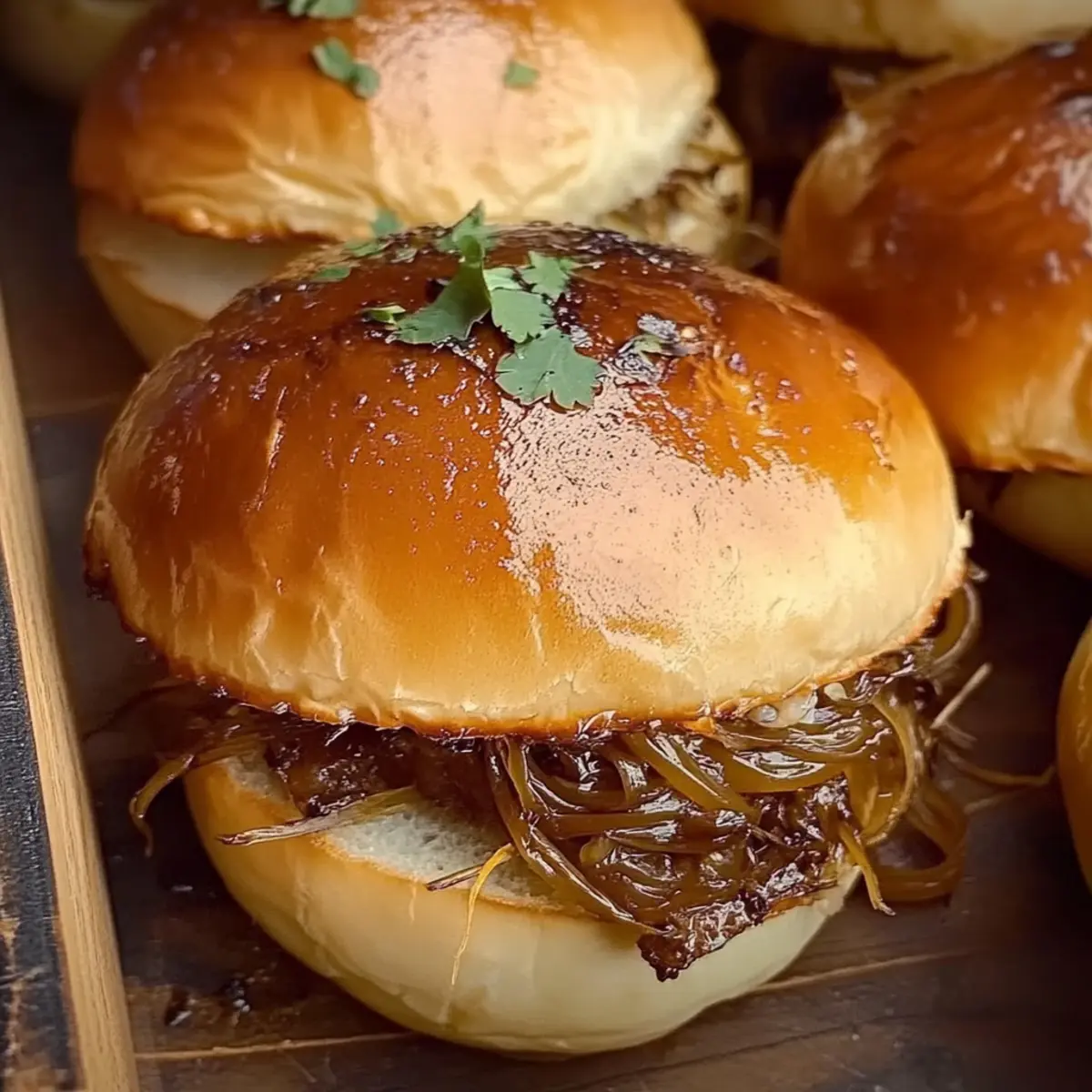 Garlic Pulled Beef Sliders