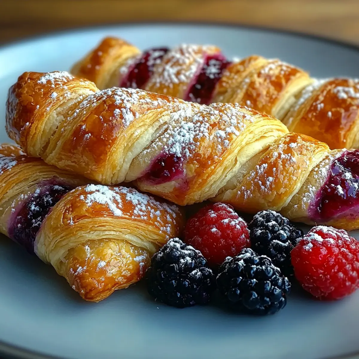 Golden Flaky Berry Puff Pastry Twists