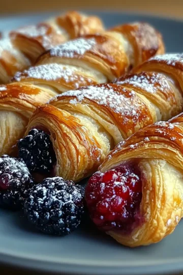 Golden Flaky Berry Puff Pastry Twists