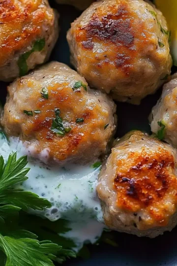 Greek Turkey Meatballs with Tzatziki