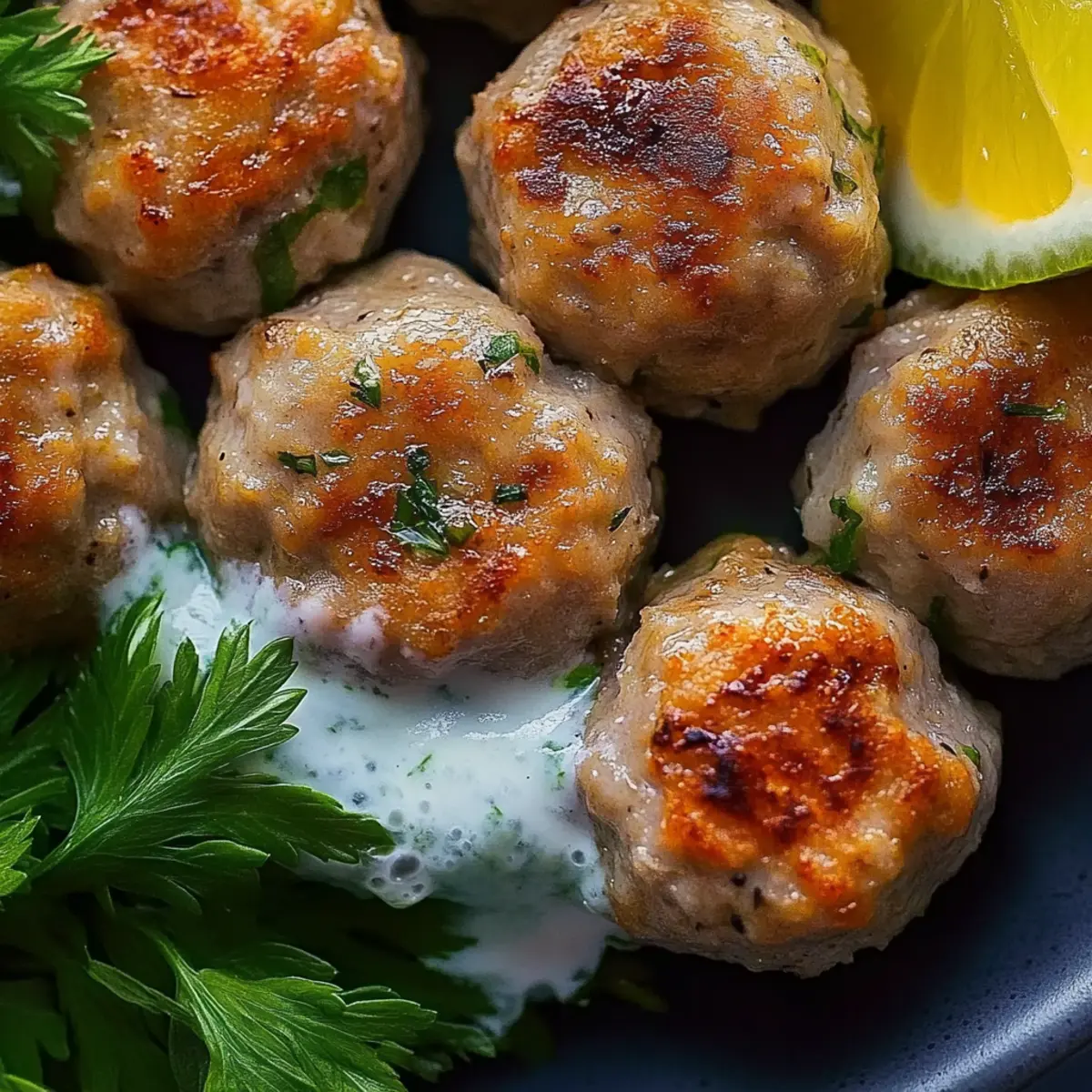 Greek Turkey Meatballs with Tzatziki