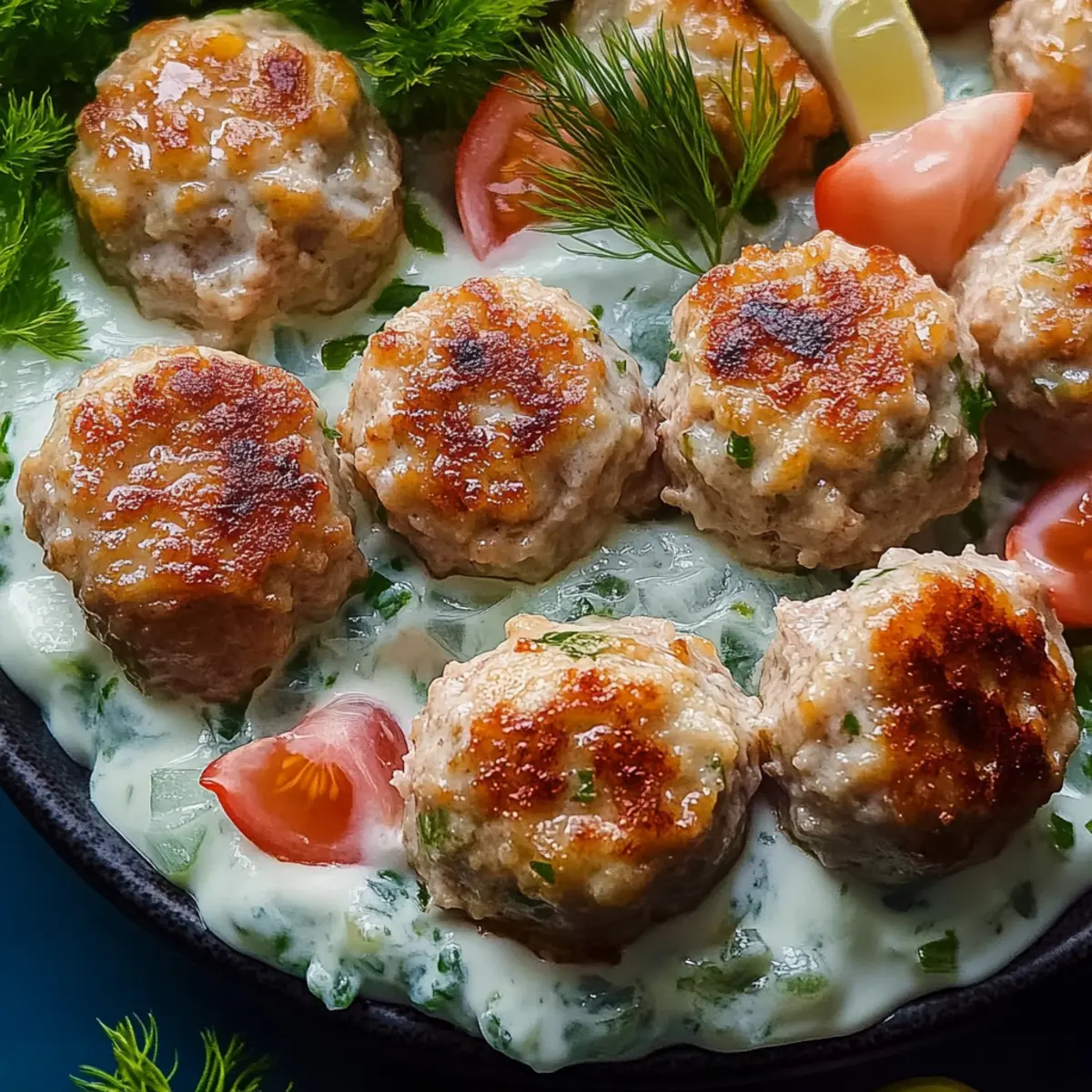 Greek Turkey Meatballs with Tzatziki