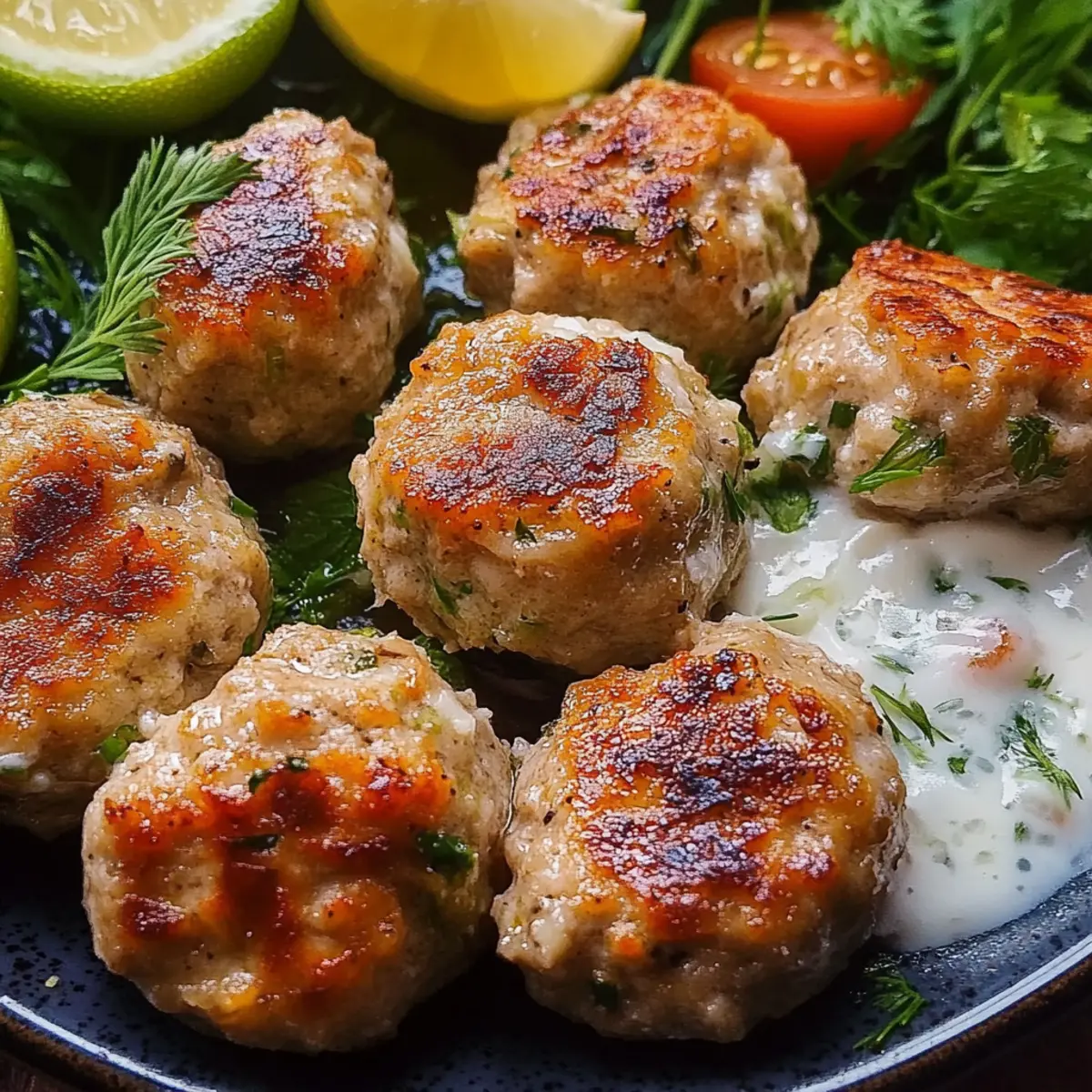 Greek Turkey Meatballs with Tzatziki
