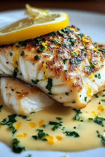 Halibut with Zesty Lemon Beurre Blanc