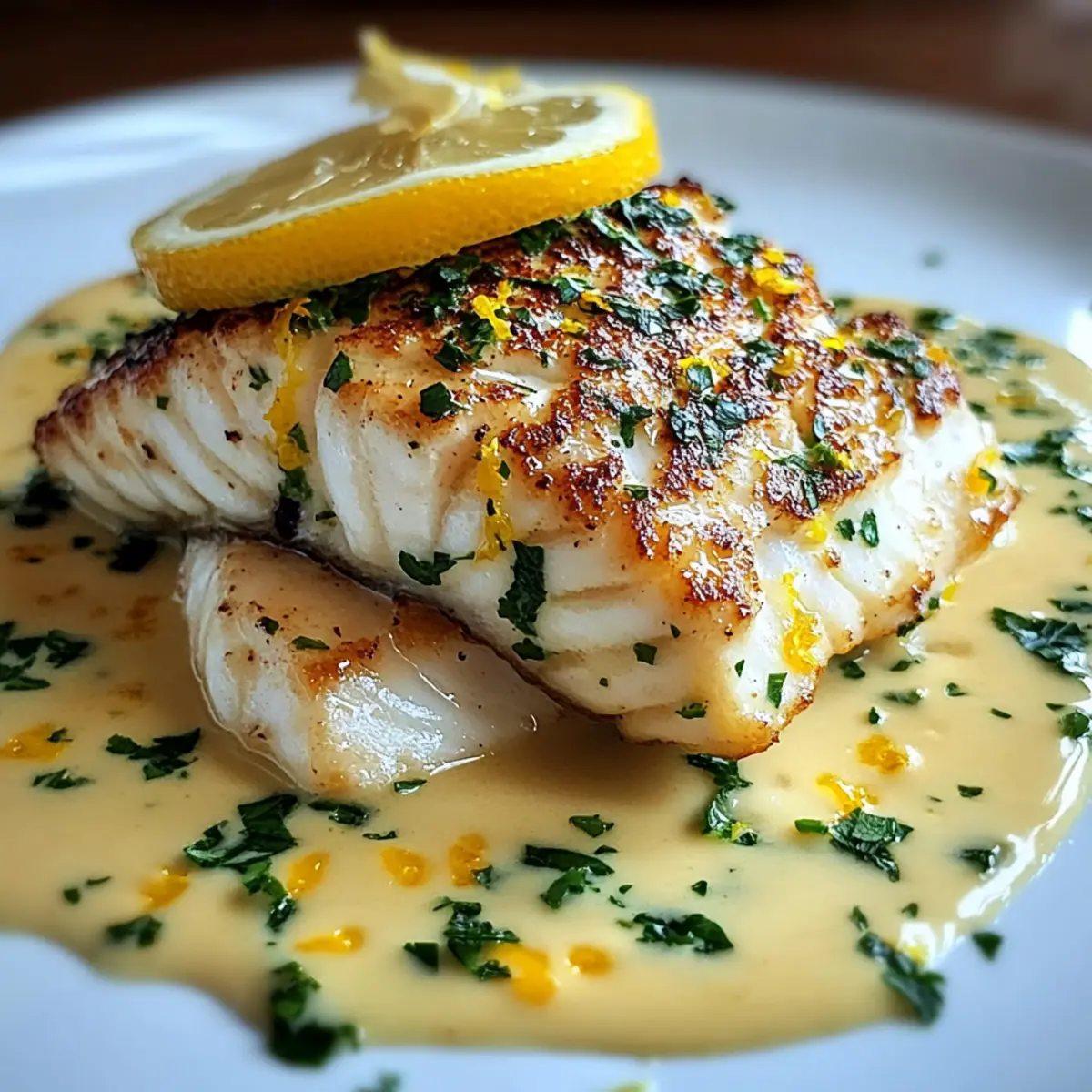 Halibut with Zesty Lemon Beurre Blanc