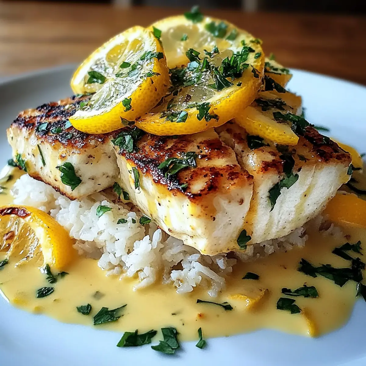 Halibut with Zesty Lemon Beurre Blanc