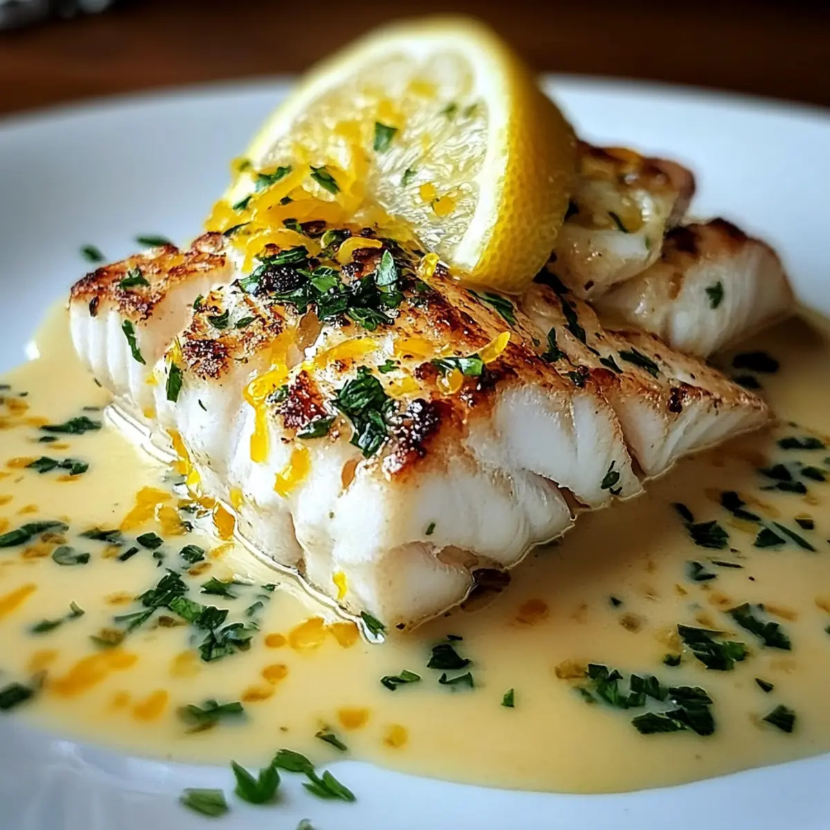 Halibut with Zesty Lemon Beurre Blanc