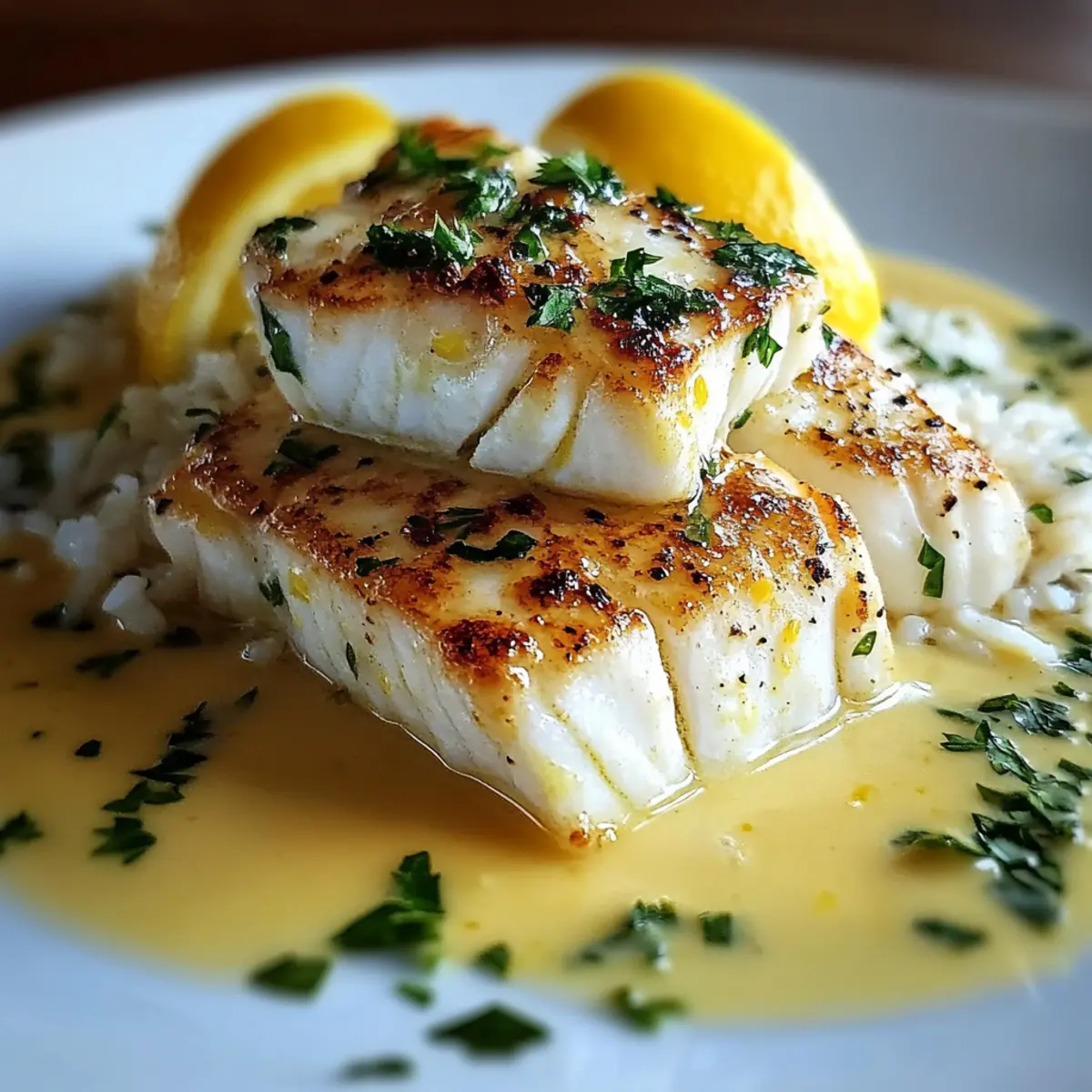 Halibut with Zesty Lemon Beurre Blanc