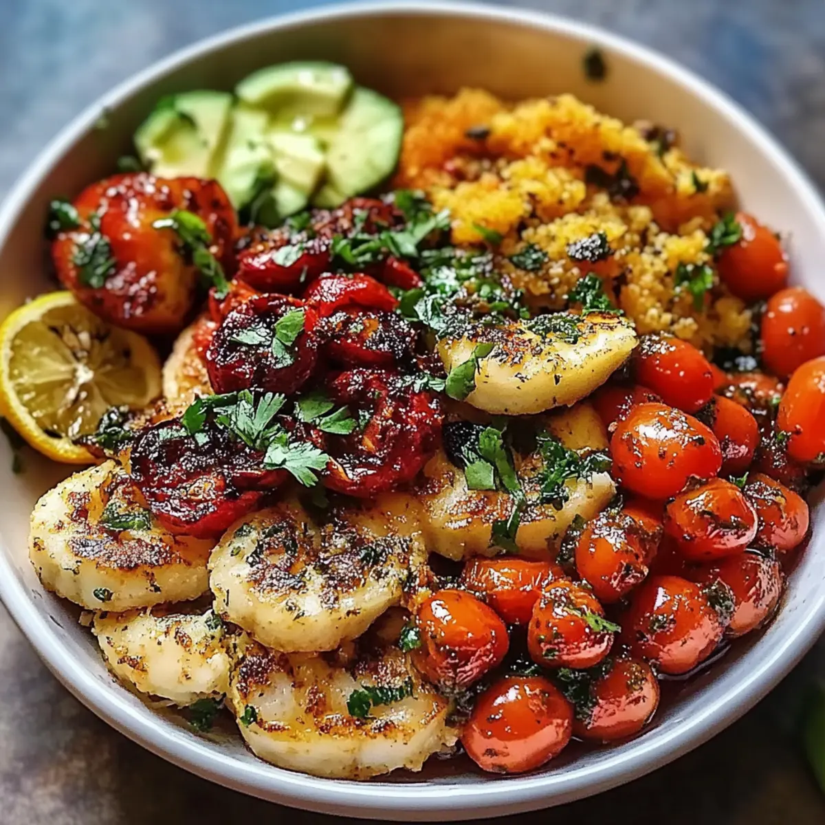 Healthy Grilled Shrimp Quinoa Bowl