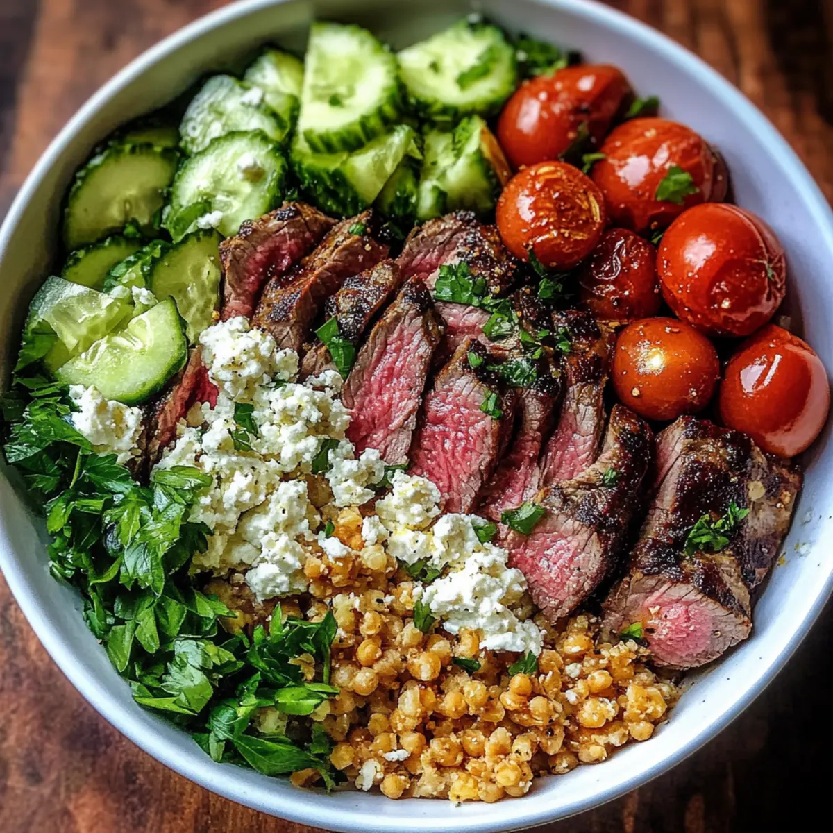 Healthy Mediterranean Steak Bowl