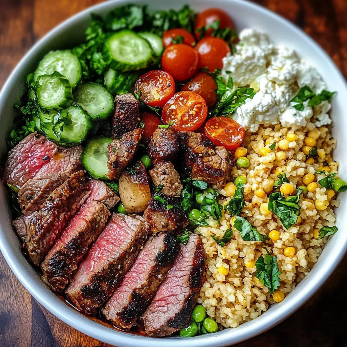 Healthy Mediterranean Steak Bowl