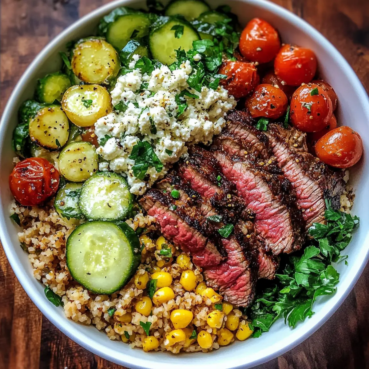 Healthy Mediterranean Steak Bowl