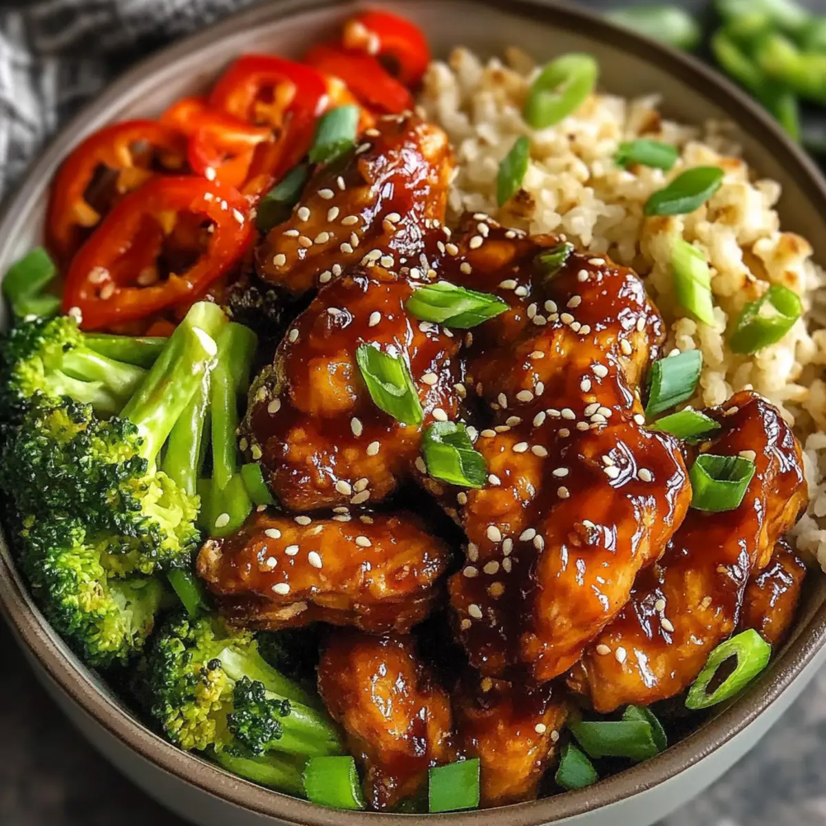 Healthy Sticky Chicken Bowls